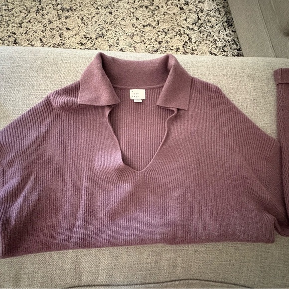 A New Day Dusty Purple V-Neck Sweater - Picture 1 of 1